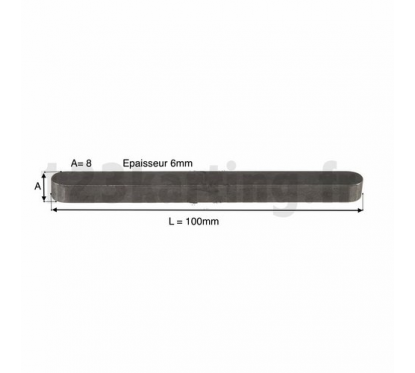 Clavette 8x6x100mm