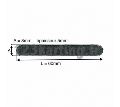 Clavette 8x5x60mm