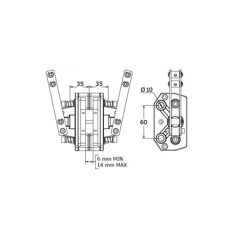 Support étrier Frein Mécanique Pour Moteur Predator 212cc 196cc 6.5CV Et GX160 - 56 Câble