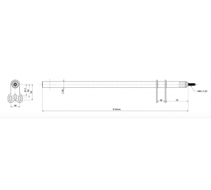 Colonne de direction M8 510mm